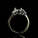 3.99 Cts 14k Two Tone Emerald Shape 3 Stones Ring - Image 4