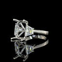 7.25 Cts Platinum Emerald Shape 3 Stones Ring - Image 2
