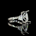 7.25 Cts Platinum Emerald Shape 3 Stones Ring - Image 3