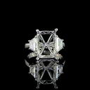 7.25 Cts Platinum Emerald Shape 3 Stones Ring - Video
