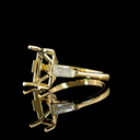 3.67 Cts 18k Yellow Gold Emerald Shape 3 Stones Ring - Image 3