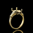 3.67 Cts 18k Yellow Gold Emerald Shape 3 Stones Ring - Image 4