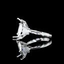 6.42 Cts 14k White Gold Emerald Shape 3 Stones Ring - Image 2