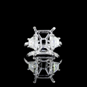 6.42 Cts 14k White Gold Emerald Shape 3 Stones Ring - Video