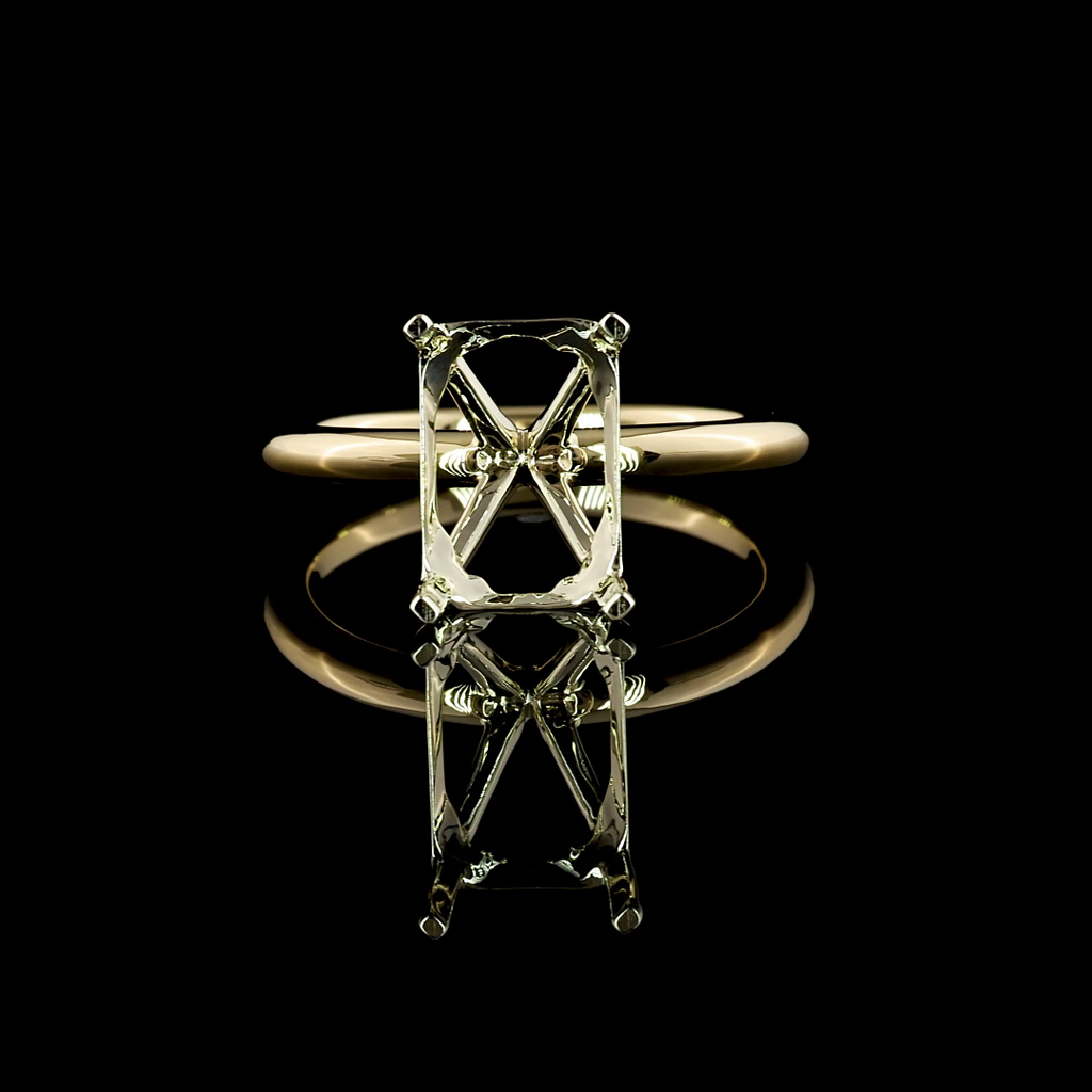 2.85 Cts 14k Two Tone Radiant Shape Solitaire Ring - Image 2