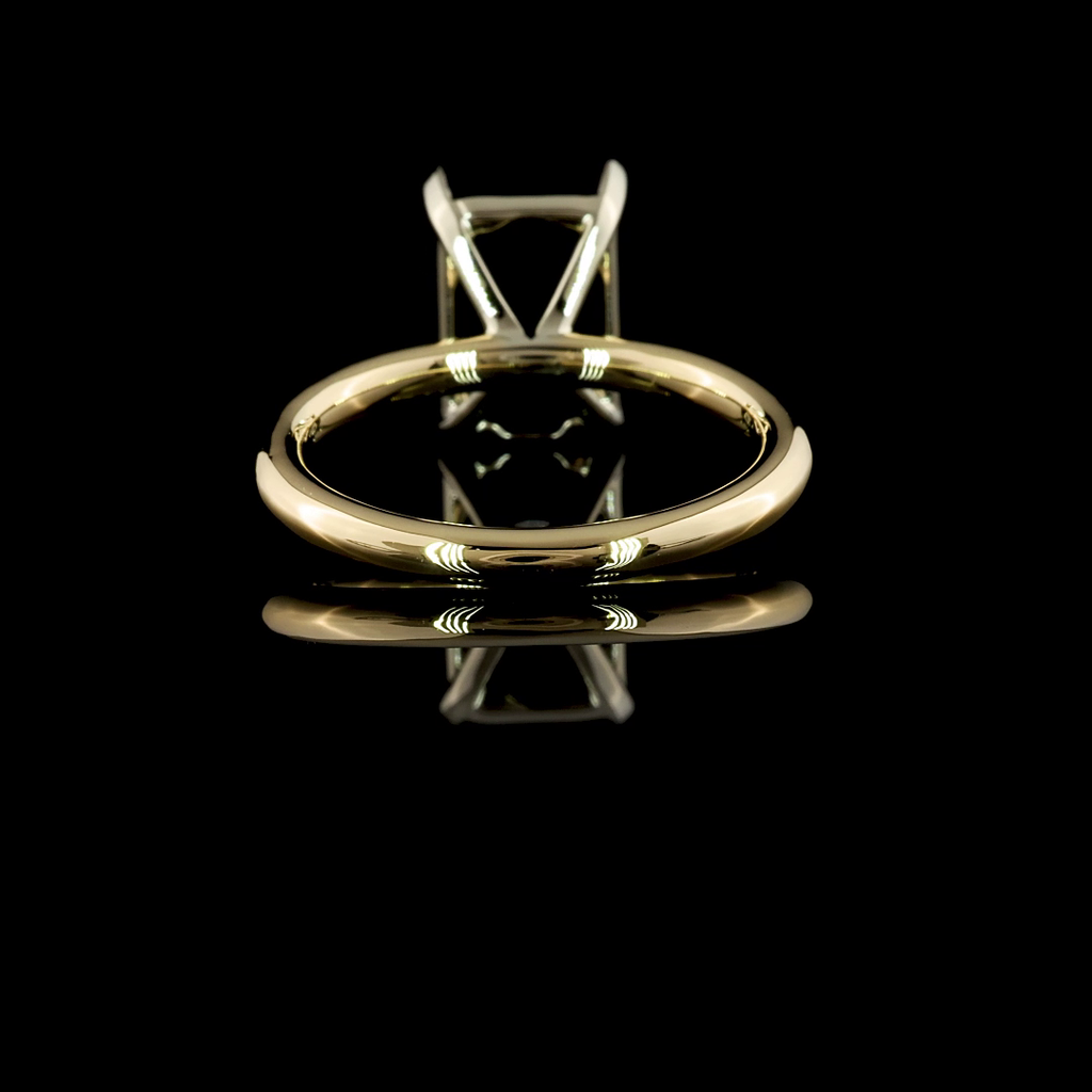 2.85 Cts 14k Two Tone Radiant Shape Solitaire Ring - Image 4