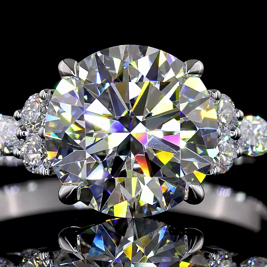 2.75 Cts 14k White Gold Round Shape Special Ring - Image 3