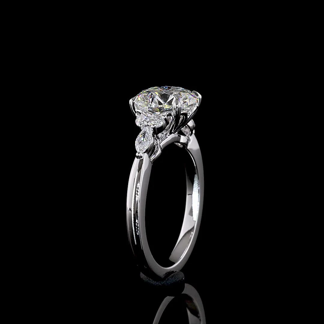 2.75 Cts 14k White Gold Round Shape Special Ring - Image 4