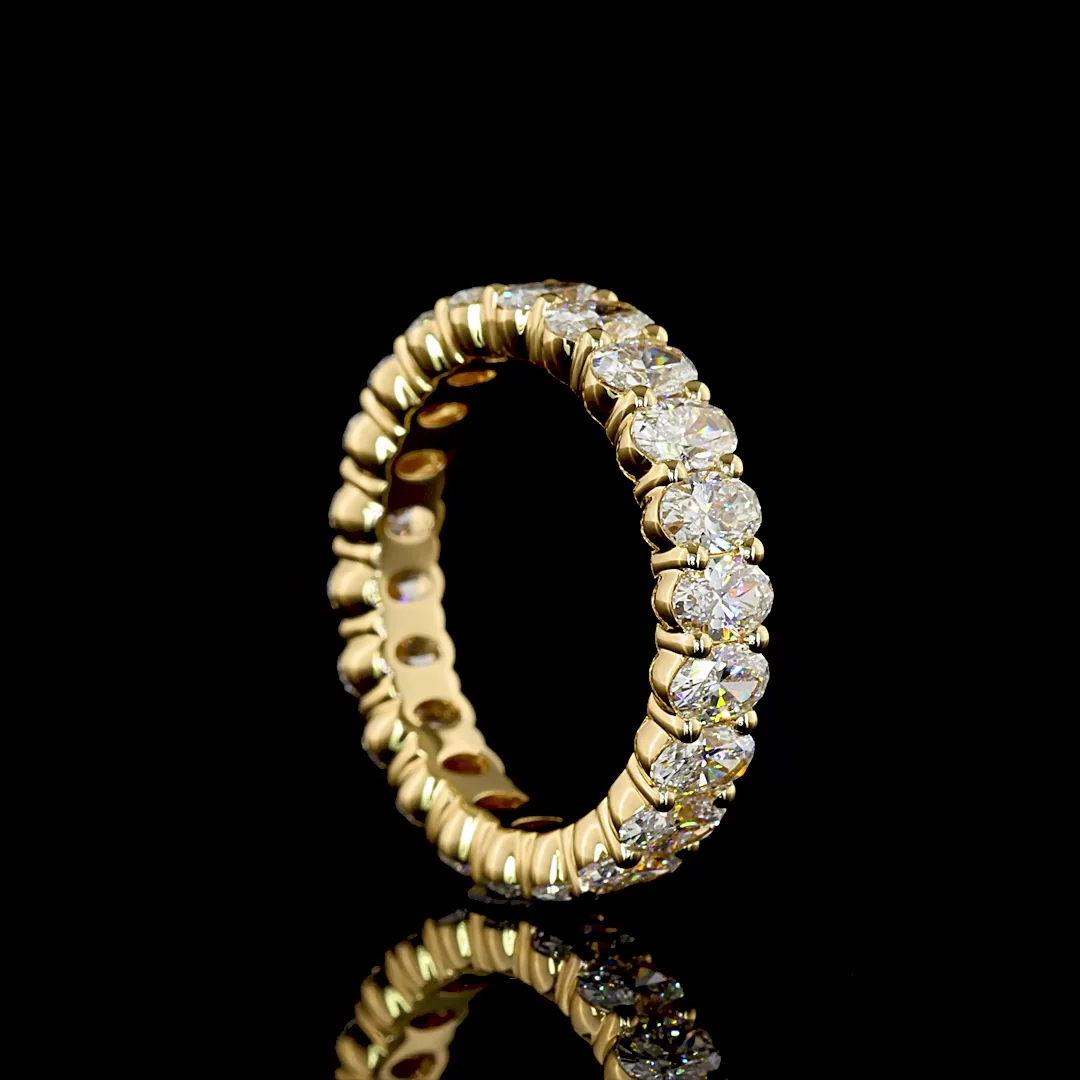 2.97 Cts 18k Yellow Gold Oval Shape Eternity Band Eternity Band - Image 2