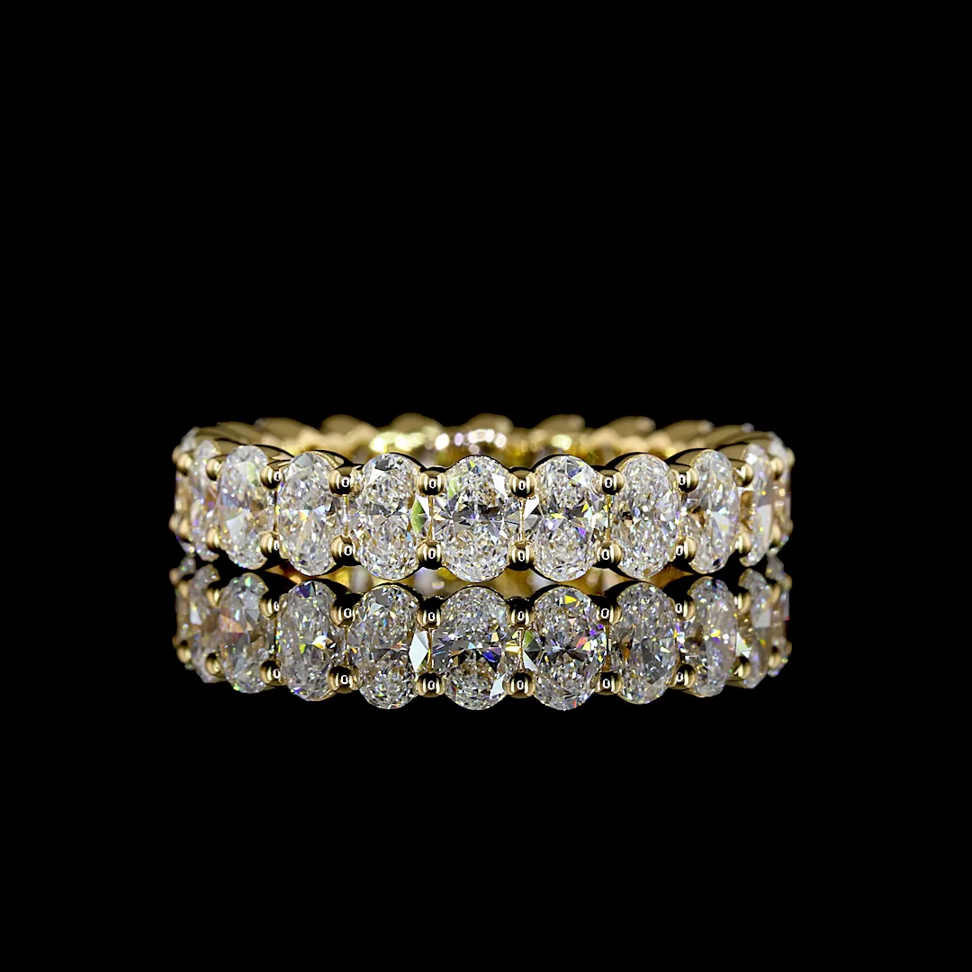 2.97 Cts 18k Yellow Gold Oval Shape Eternity Band Eternity Band - Video