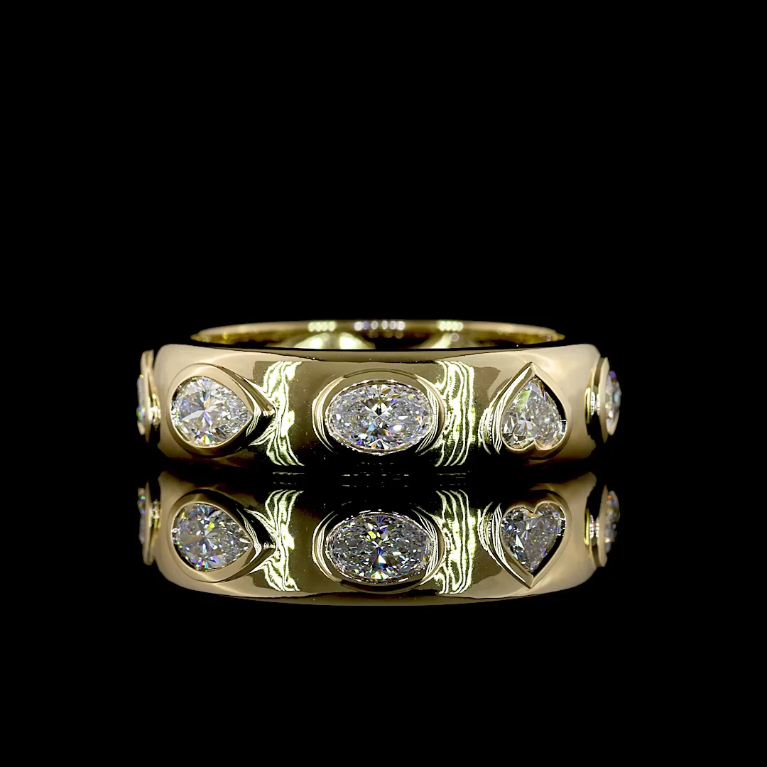 1.63 Cts 14k Yellow Gold Mix Shape Eternity Band Eternity Band - Video