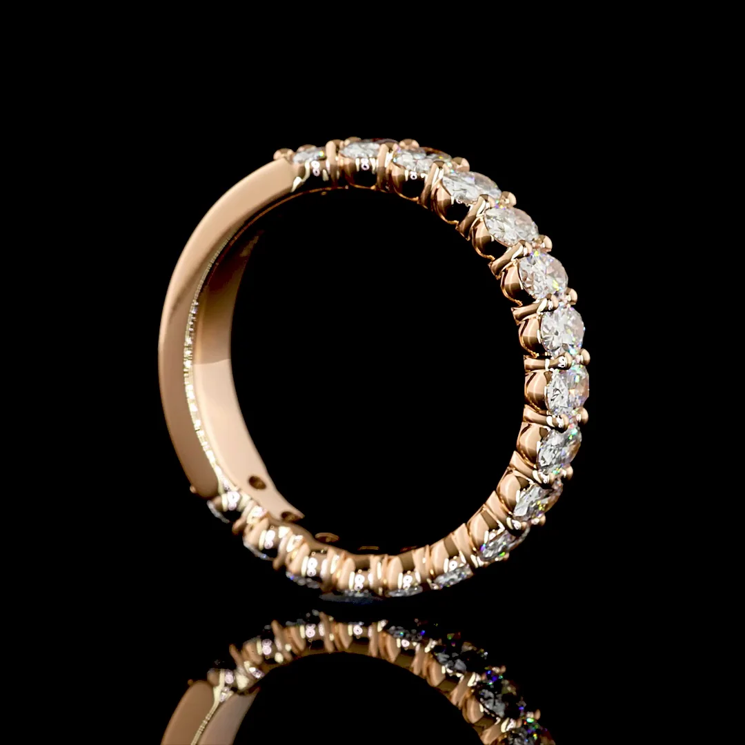 1.71 Cts 18k Rose Gold Oval Shape 3/4 Band Eternity Band - Image 2