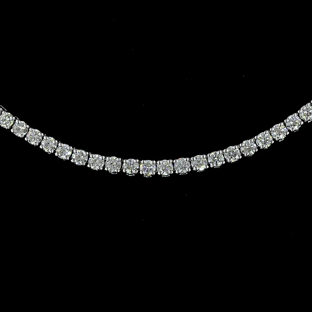 4.69 Cts 14k White Gold Round Shape Tennis Necklace - Image 3