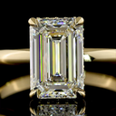 2.17 Cts 14k Yellow Gold Emerald Shape Hidden Halo Ring - Image 3