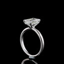 2.15 Cts 14k White Gold Emerald Shape Hidden Halo Ring - Image 2