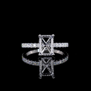 2.63 Cts 14k White Gold Emerald Shape Hidden Halo Ring - Video