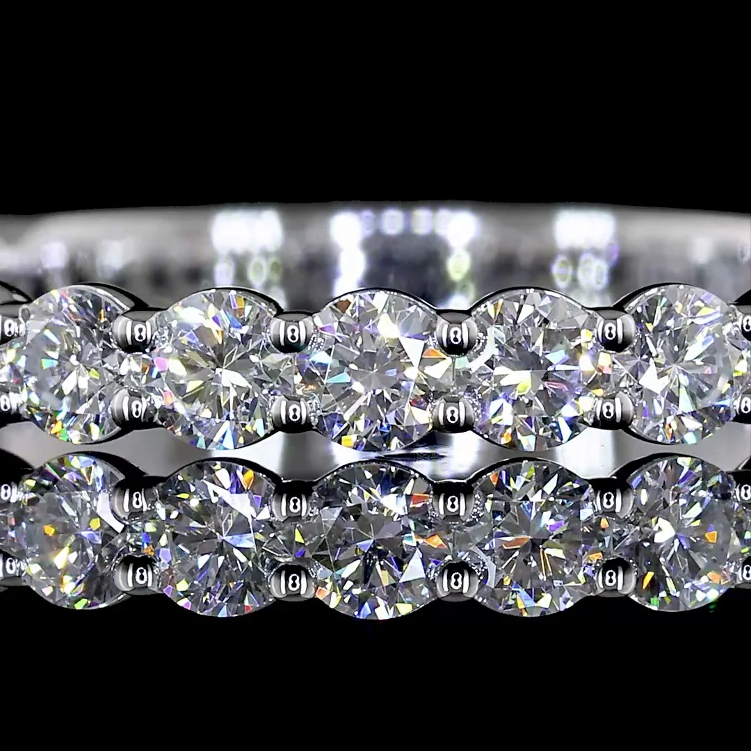 0.85 Cts 14k White Gold Round Shape Eternity Band Eternity Band - Image 3