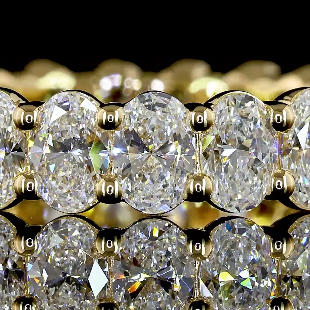 3.03 Cts 18k Yellow Gold Oval Shape Eternity Band Eternity Band - Image 3