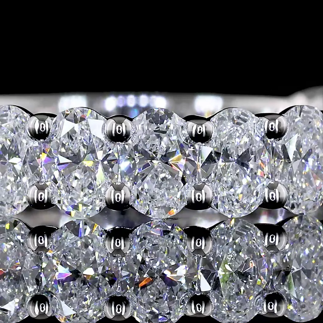 1.7 Cts 14k White Gold Oval Shape 3/4 Band Eternity Band - Image 3