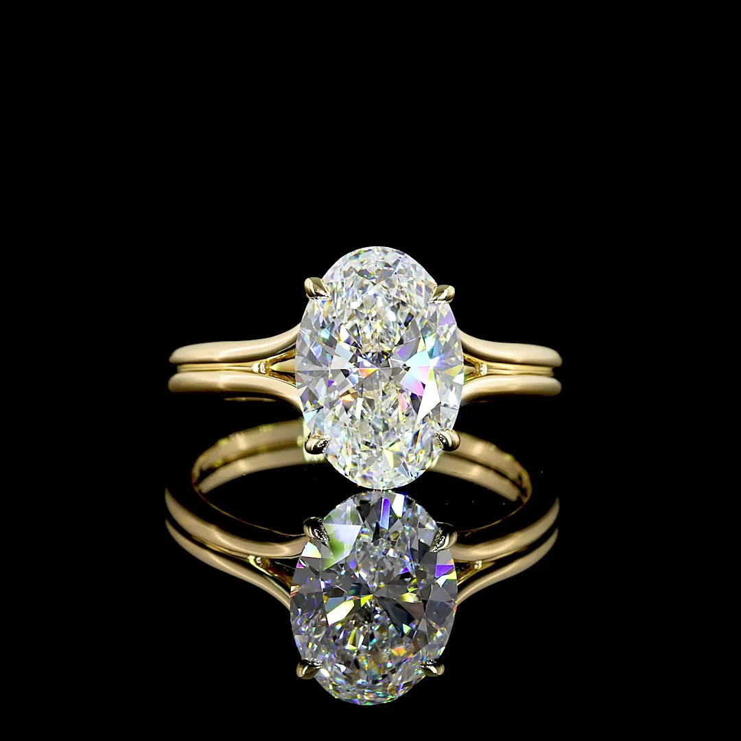 2.53 Cts 14k Yellow Gold Oval Shape Solitaire Ring - Video