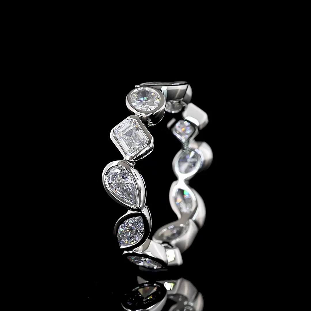 2.68 Cts Platinum Mix Shape Eternity Band Eternity Band - Image 4