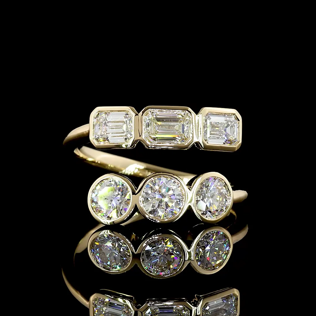 1.82 Cts 14k Yellow Gold Mix Shape Special Ring - Video