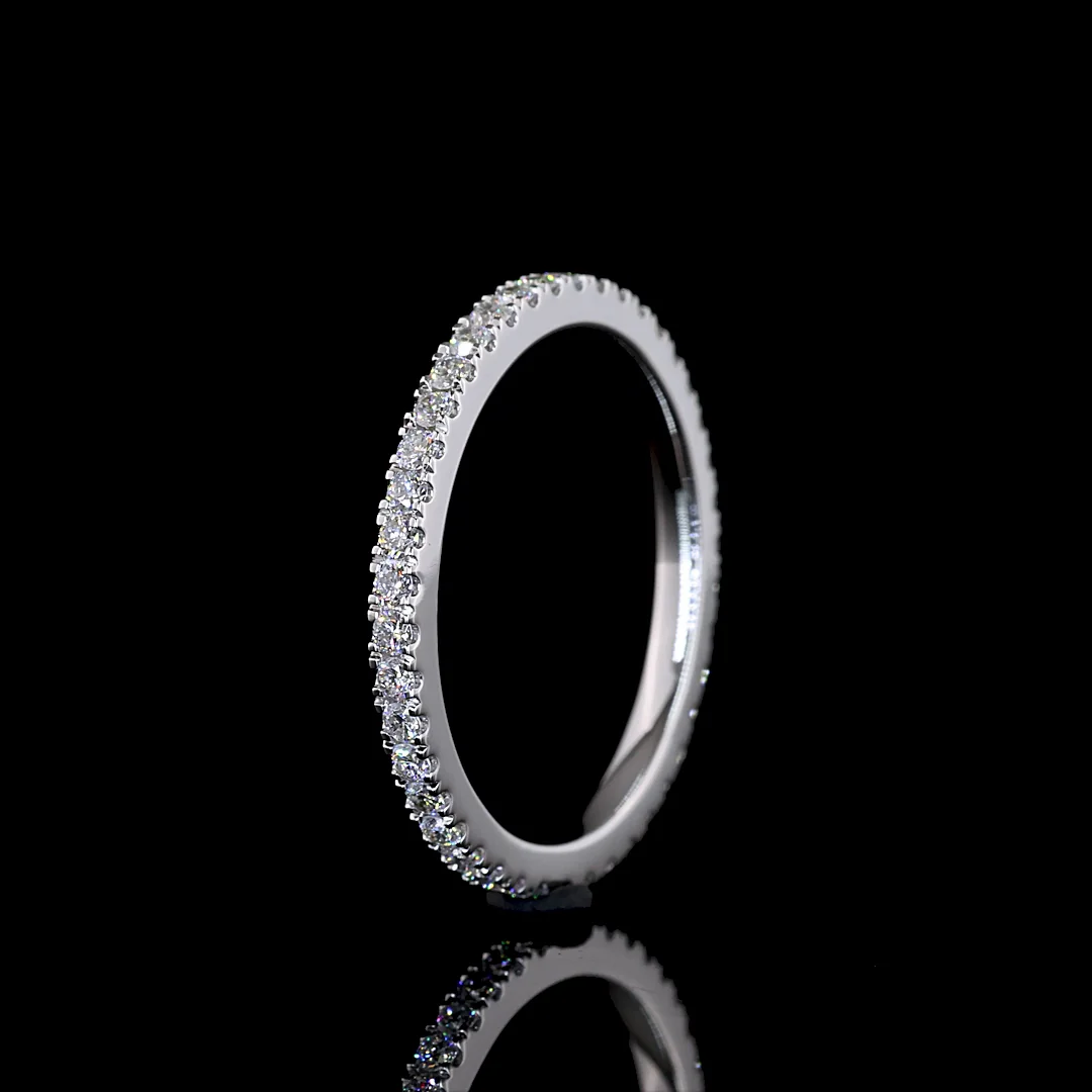 0.46 Cts 18k White Gold Round Shape Eternity Band Eternity Band - Image 4