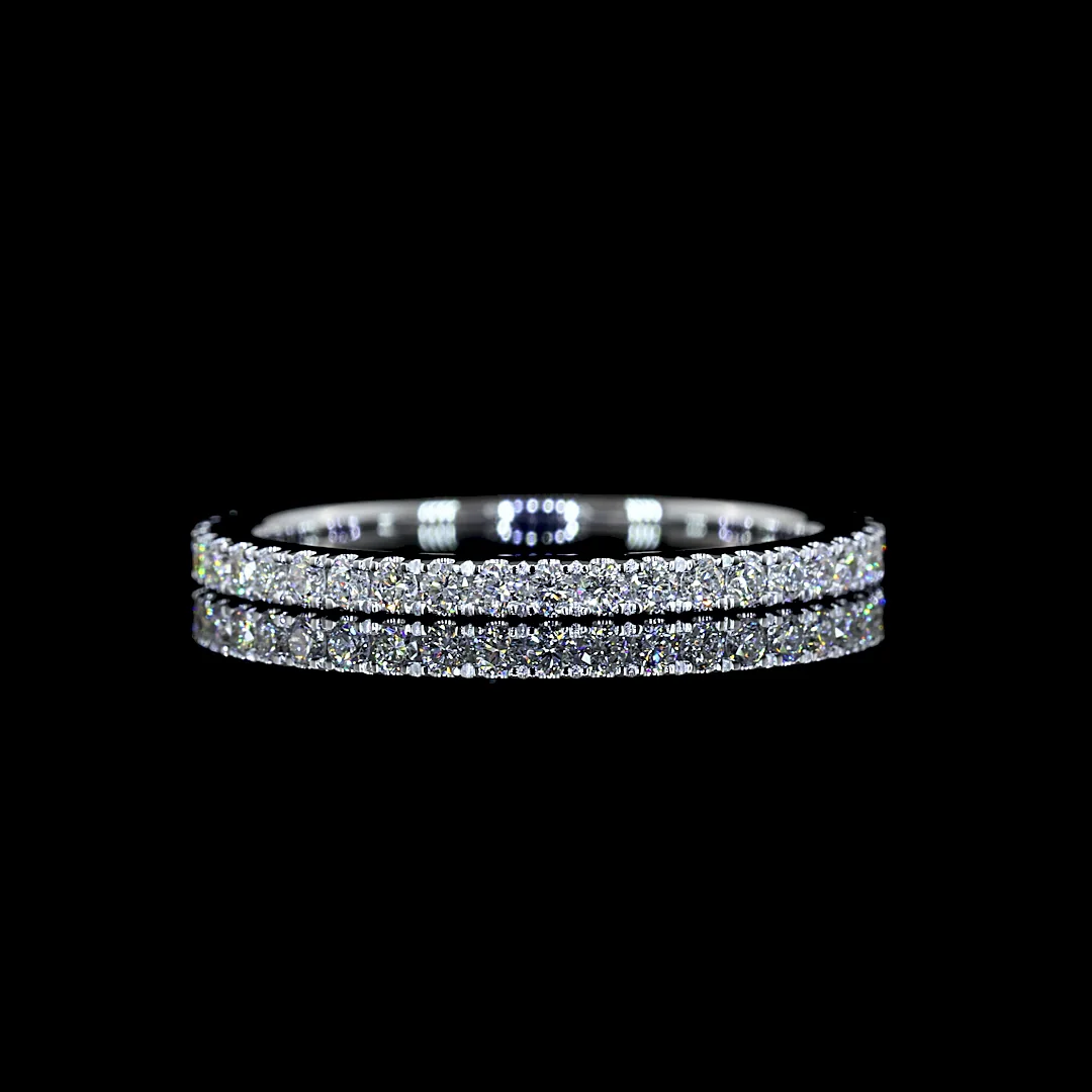 0.46 Cts 18k White Gold Round Shape Eternity Band Eternity Band - Video