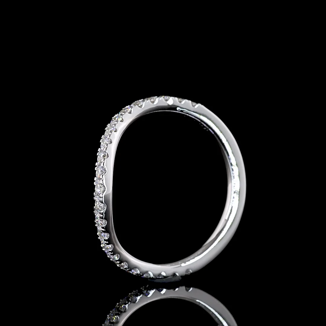 0.44 Cts 14k White Gold Round Shape Half Eternity Eternity Band - Image 4