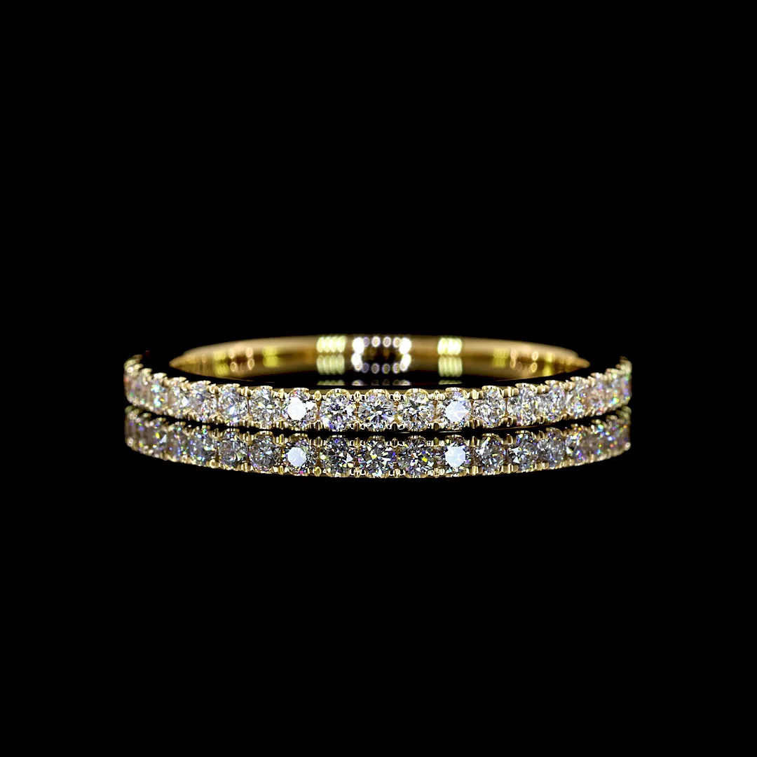 0.51 Cts 18k Yellow Gold Round Shape Eternity Band Eternity Band - Video