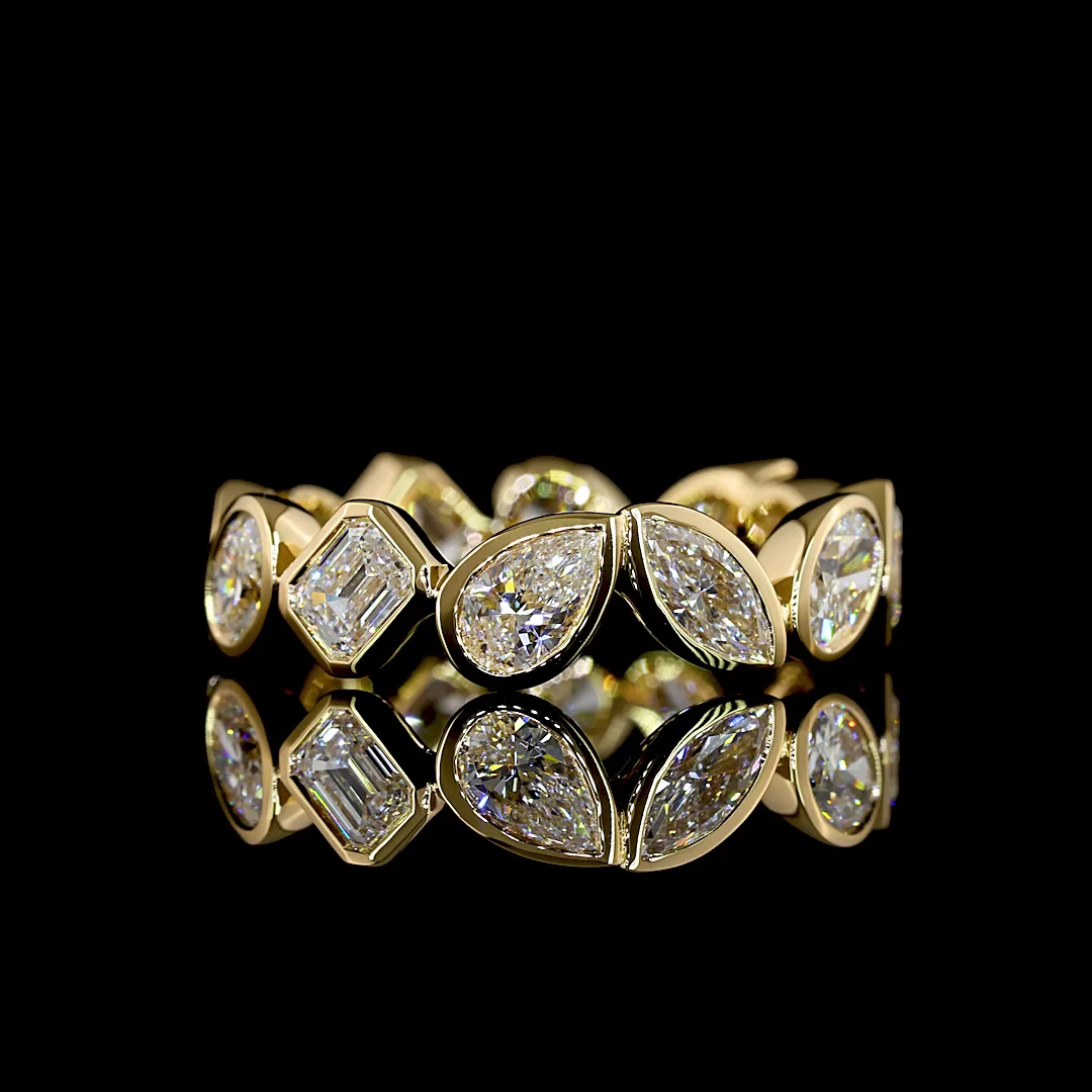 2.6 Cts 18k Yellow Gold Mix Shape Eternity Band Eternity Band - Video
