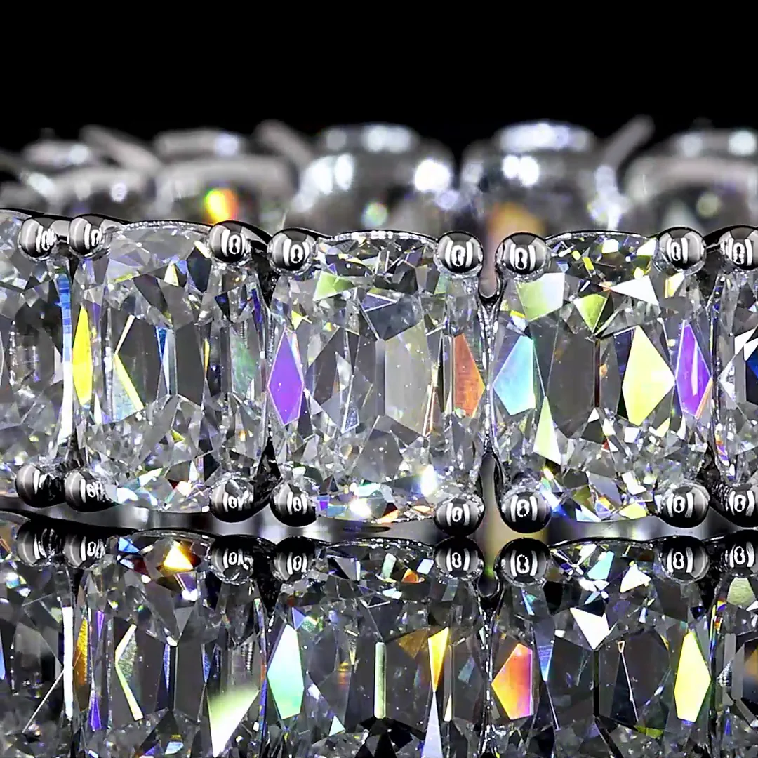 5.1 Cts 14k White Gold Antique Cushion Shape Eternity Band Eternity Band - Image 3