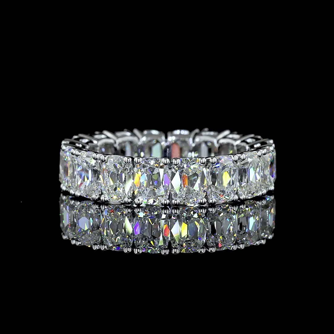 5.1 Cts 14k White Gold Antique Cushion Shape Eternity Band Eternity Band - Video
