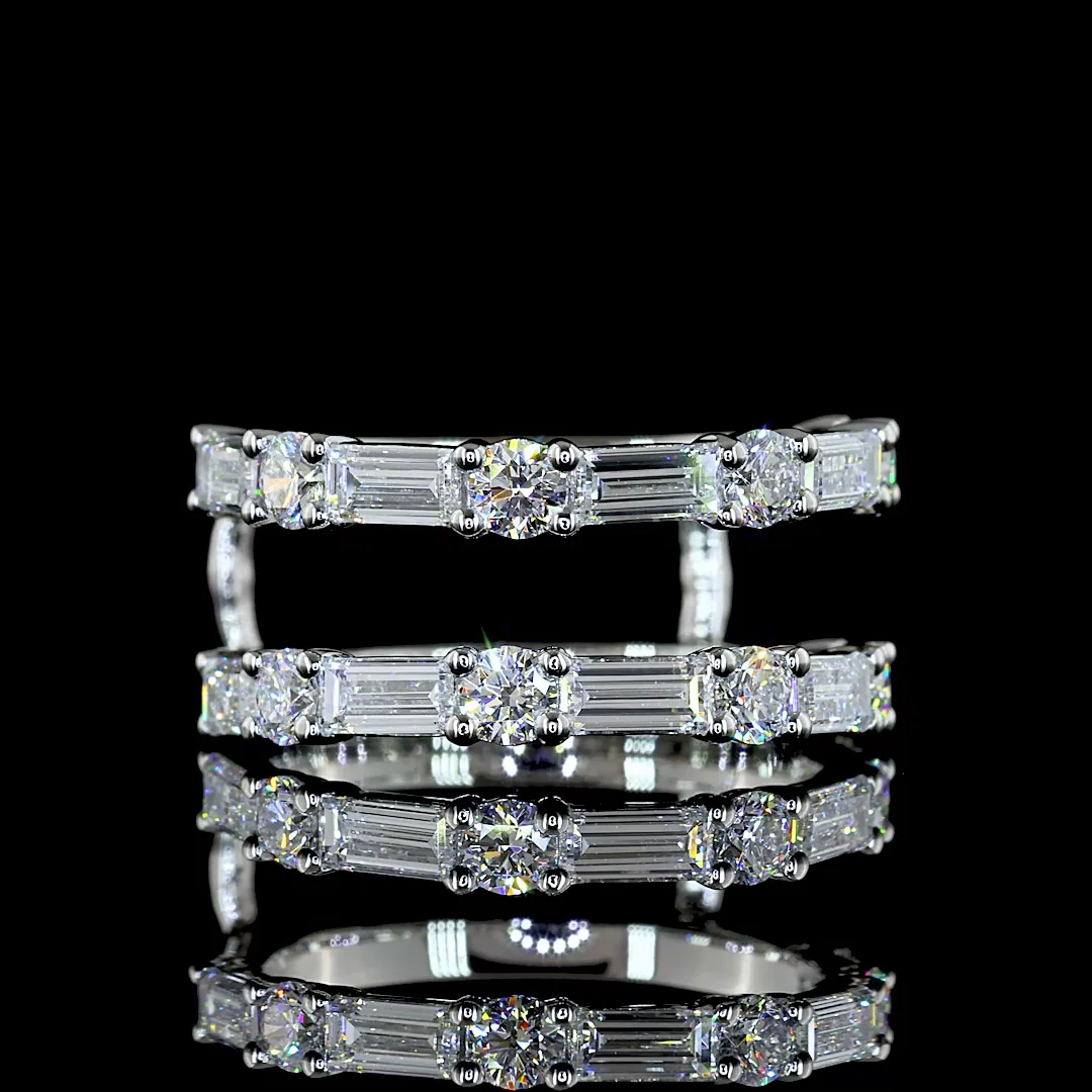 1.96 Cts Platinum Baguette Shape Special Eternity Band - Video