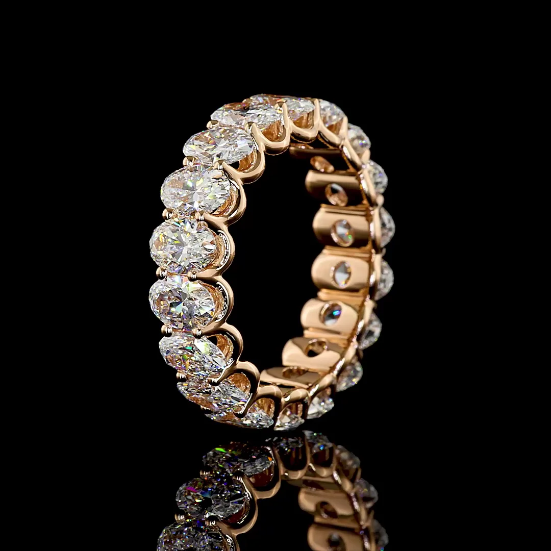 4.71 Cts 14k Rose Gold Oval Shape Eternity Band Eternity Band - Image 4