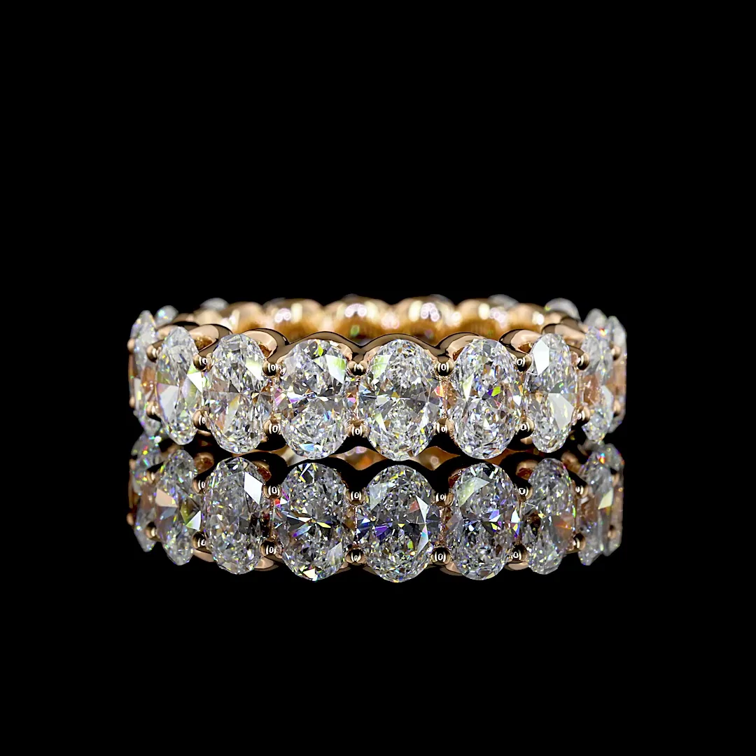 4.71 Cts 14k Rose Gold Oval Shape Eternity Band Eternity Band - Video