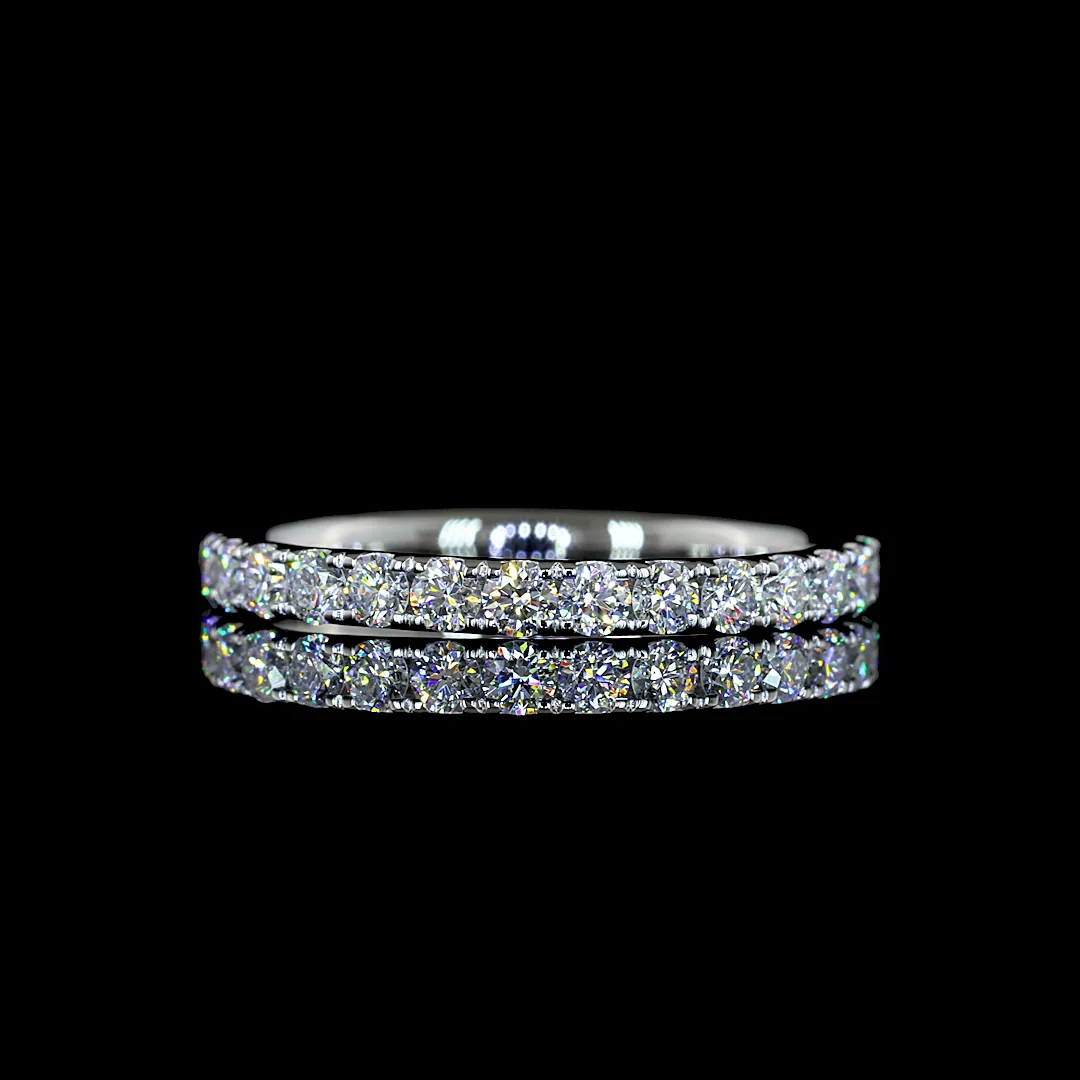 0.77 Cts Platinum Round Shape Eternity Band Eternity Band - Video