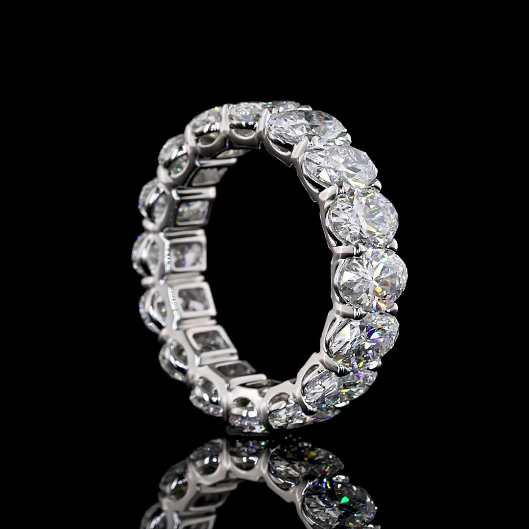 8.98 Cts Platinum Oval Shape Eternity Band Eternity Band - Image 2