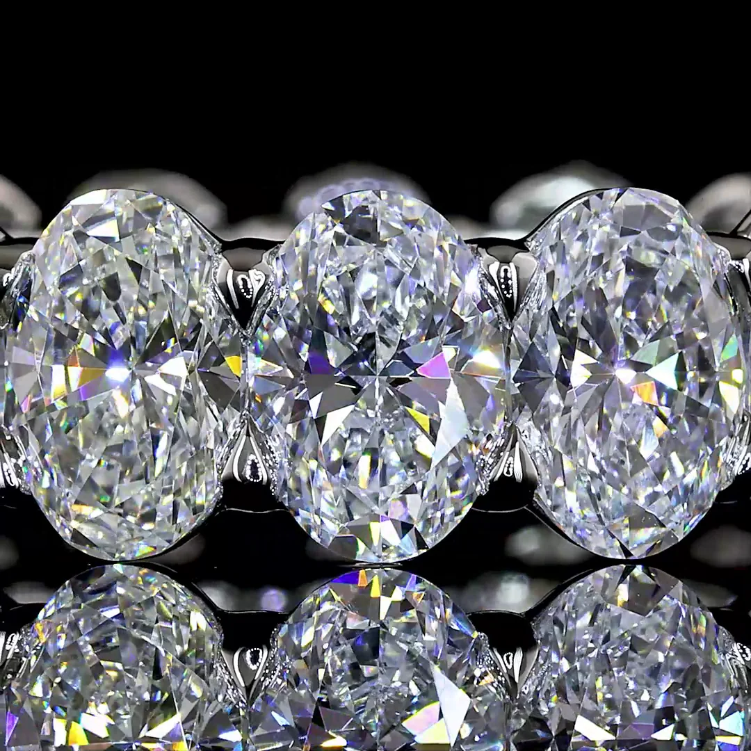 8.98 Cts Platinum Oval Shape Eternity Band Eternity Band - Image 3