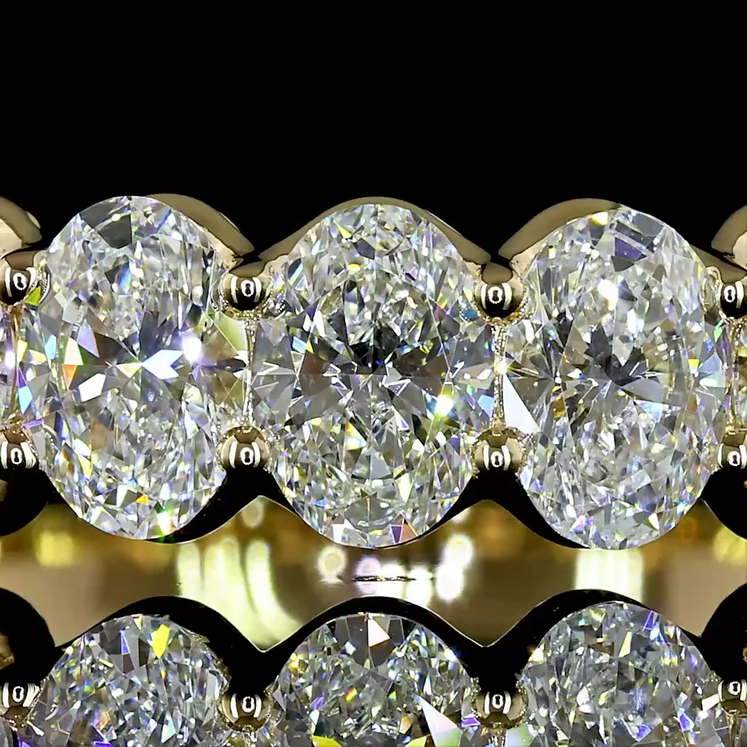 2.14 Cts 14k Yellow Gold Oval Shape Half Eternity Eternity Band - Image 3