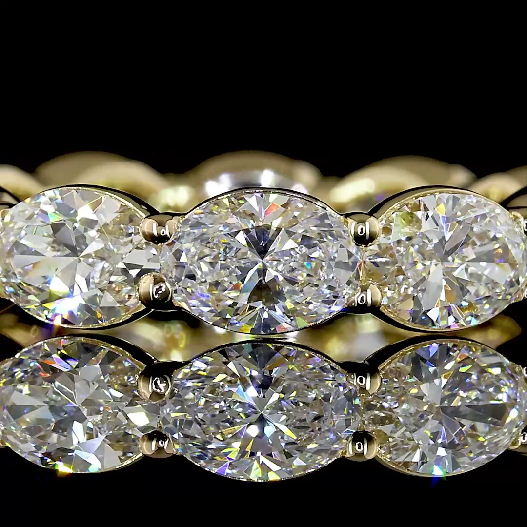 2.91 Cts 14k Yellow Gold Oval Shape Eternity Band Eternity Band - Image 3