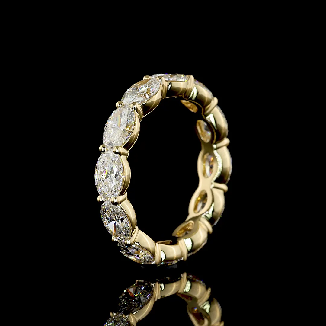 2.91 Cts 14k Yellow Gold Oval Shape Eternity Band Eternity Band - Image 4