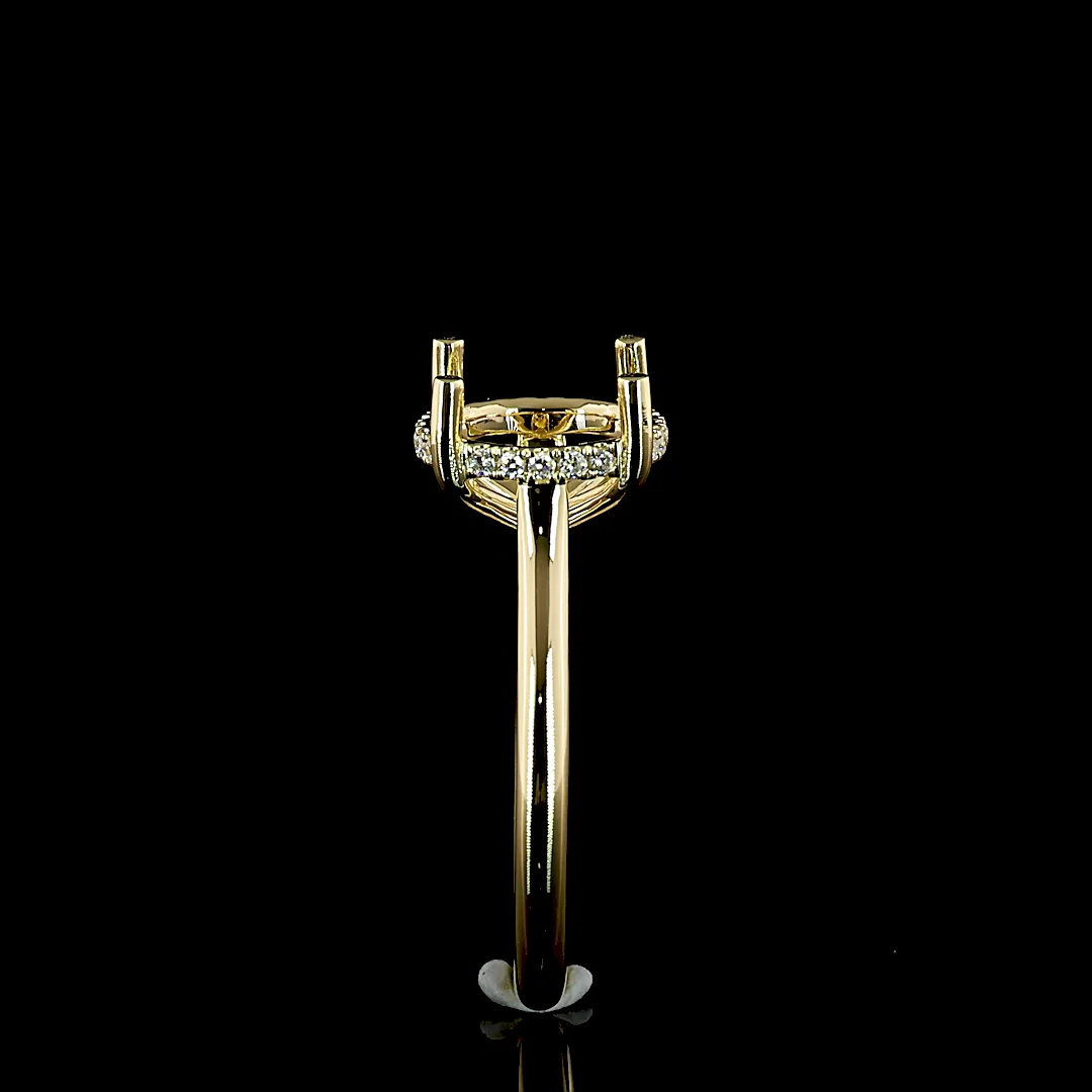 0 Cts 18k Yellow Gold Oval Shape Solitaire Ring - Image 4