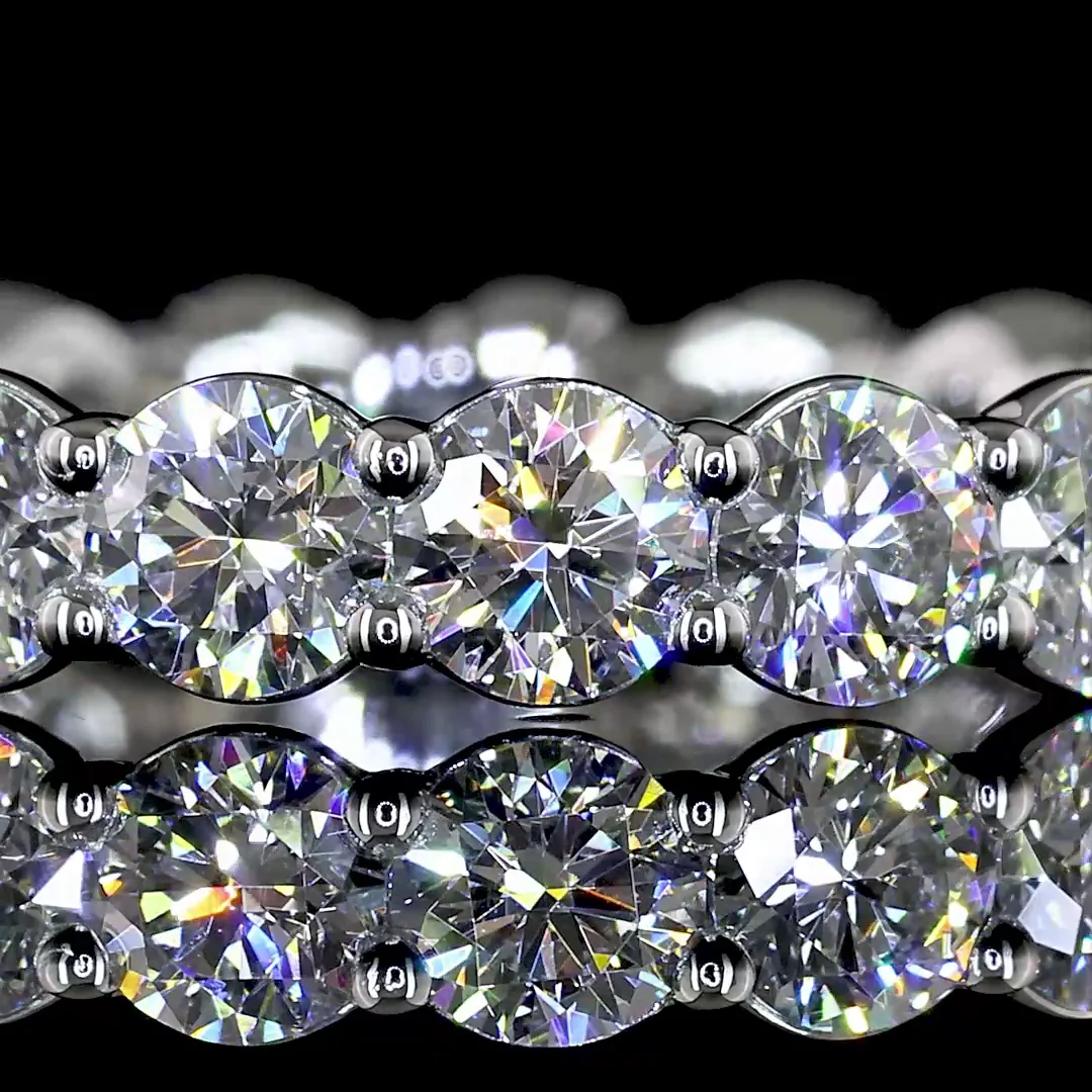 2.12 Cts Platinum Round Shape Eternity Band Eternity Band - Image 3