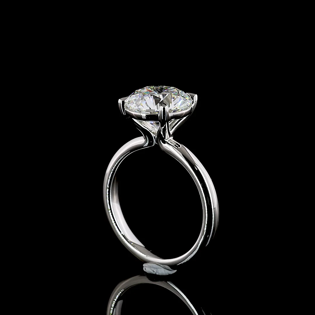 3.01 Cts Platinum Round Shape Solitaire Ring - Image 2