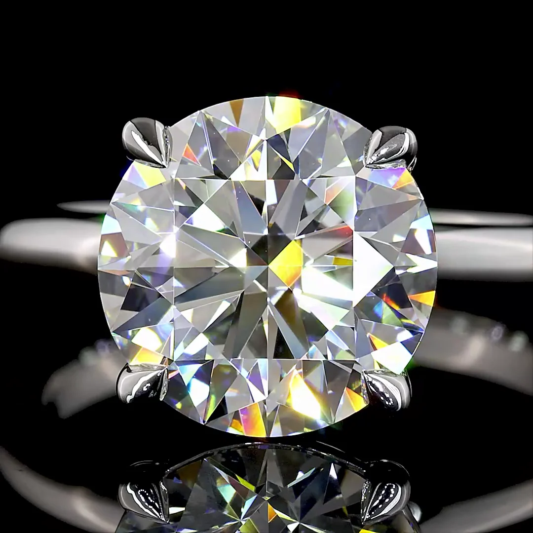 3.01 Cts Platinum Round Shape Solitaire Ring - Image 3