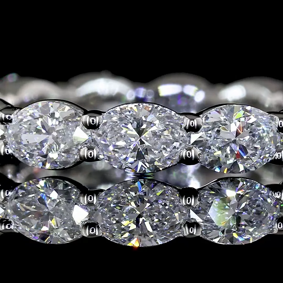 1.5 Cts Platinum Oval Shape Eternity Band Eternity Band - Image 3