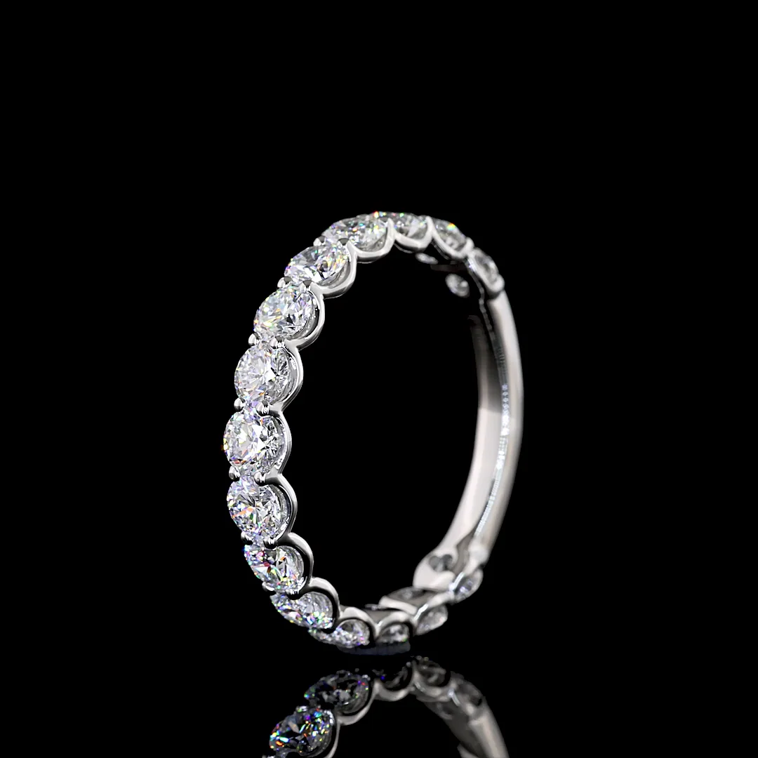 2 Cts Platinum Round Shape 3/4 Band Eternity Band - Image 4