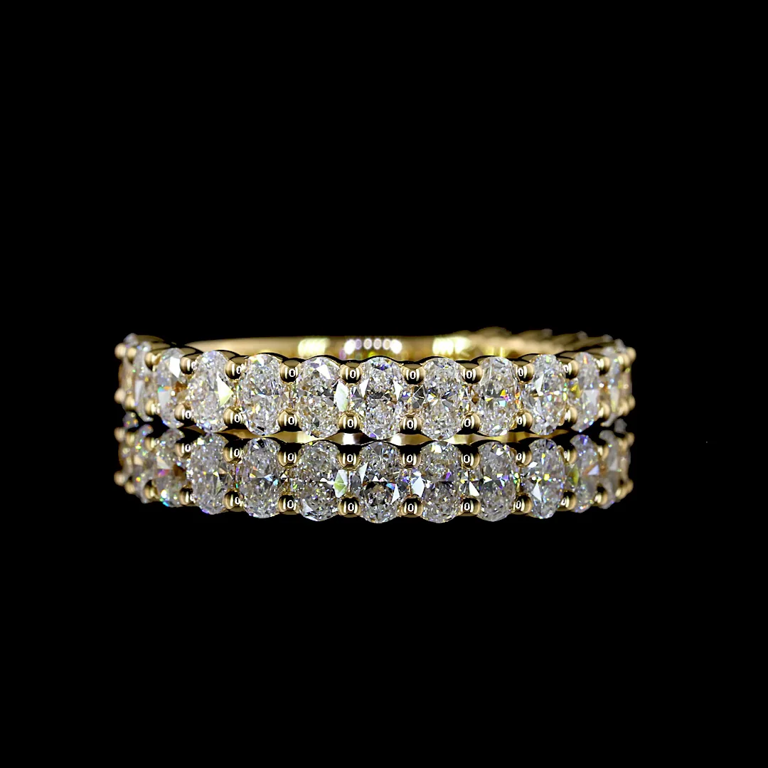 1.28 Cts 18k Yellow Gold Oval Shape 3/4 Band Eternity Band - Video