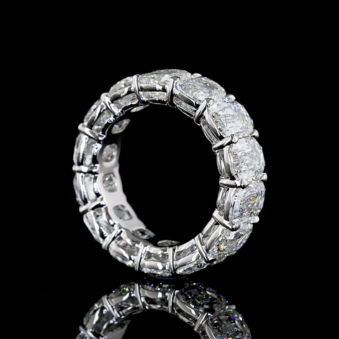 15.14 Cts Platinum Radiant Modified Shape Eternity Band Eternity Band - Image 2